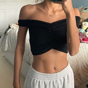 Tobi Off the Shoulder Crop Top